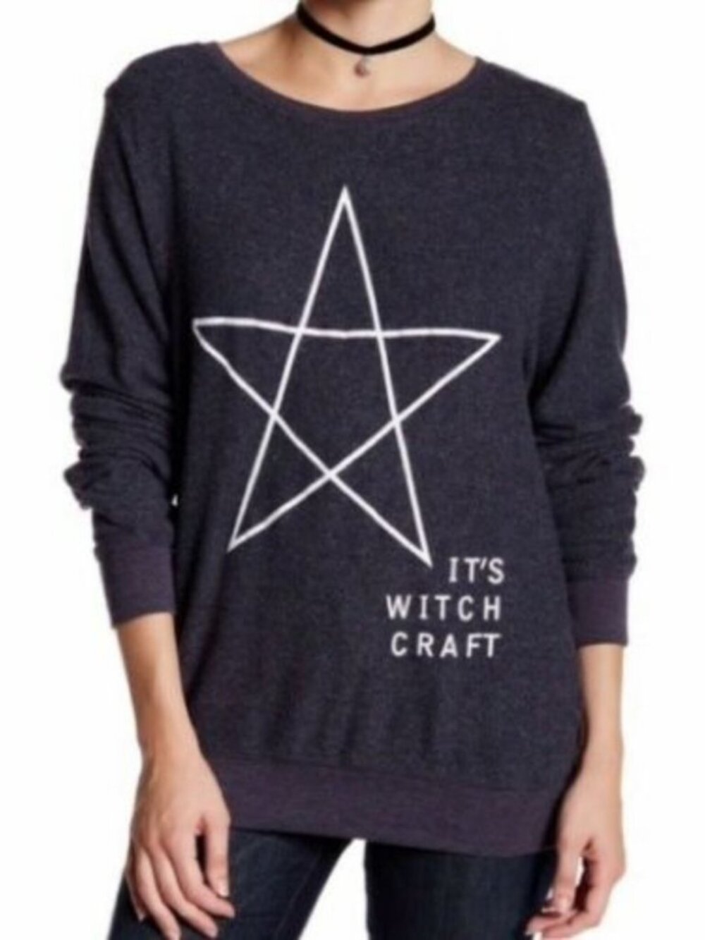 Wildfox Gray It's Witchcraft Witch Occult Pentagram BBJ Sweater